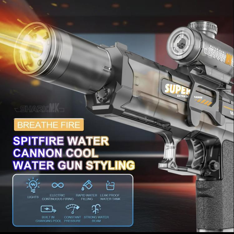 1 Ultimate Battle Powerful Electric Water Gun, Automatic Squirt Gun with Glowing Realistic Muzzle 320cc High Capacity, Up to 32 FT Range, Outdoor Summer Party Toy for Adults &Kids Toys for  Christmas Gift, Halloween Present, Black Friday Gifts