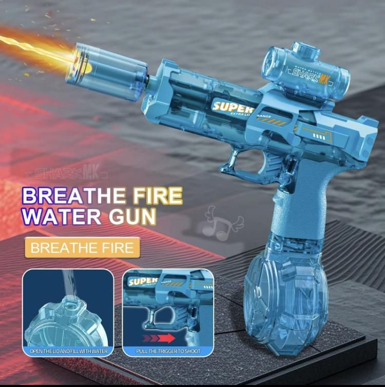 1 Ultimate Battle Powerful Electric Water Gun, Automatic Squirt Gun with Glowing Realistic Muzzle 320cc High Capacity, Up to 32 FT Range, Outdoor Summer Party Toy for Adults &Kids Toys for  Christmas Gift, Halloween Present, Black Friday Gifts