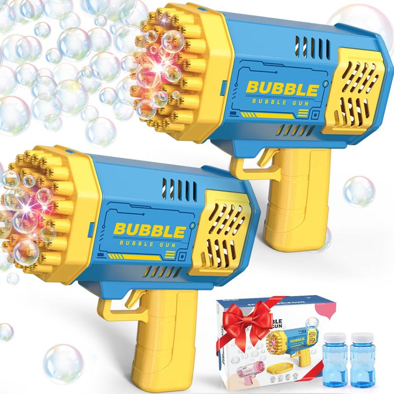 Bubble Machine, 2 Pack Bubble Gun Toy, Summer Kid Toy for Boys Girls, Bubble Blaster for Birthday, Wedding, Outdoor