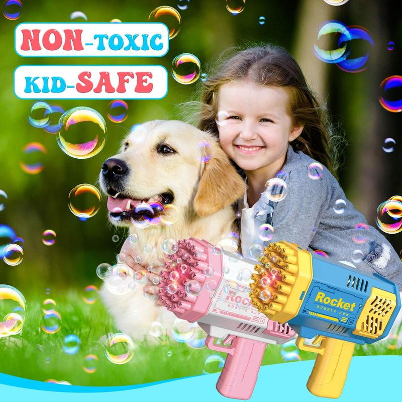 Bubble Machine, 2 Pack Bubble Gun Toy, Summer Kid Toy for Boys Girls, Bubble Blaster for Birthday, Wedding, Outdoor