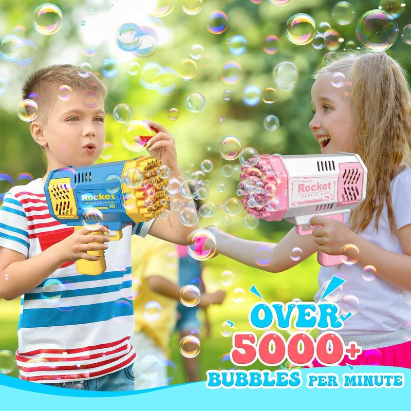 Bubble Machine, 2 Pack Bubble Gun Toy, Summer Kid Toy for Boys Girls, Bubble Blaster for Birthday, Wedding, Outdoor